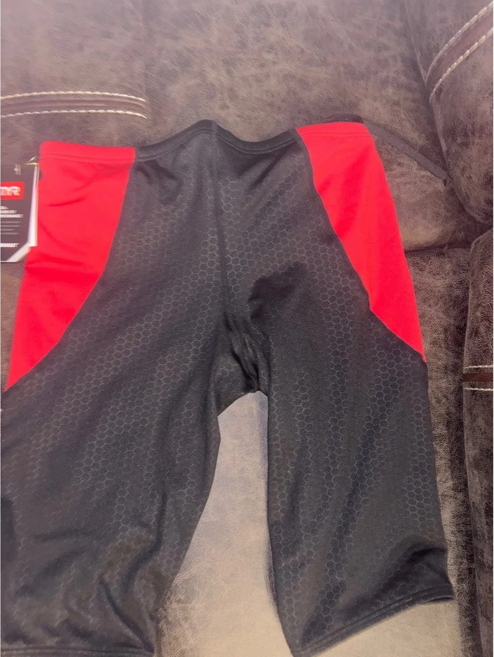 NWT TYR Durafast Elite Hexa Curve Jammer Swim Shorts Size 32 Black Red